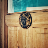 Carved Lion Head Wood Carving Wall Art