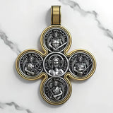 Baroque Style Crucifix Pendant with Jesus and the Four Archangels – A Symbol of Faith and Divine Protection - BGCOPPER