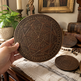 Seven Angels Seal Beech Wood Carving – Hand-Carved Christian Protection & Prayer Plaque