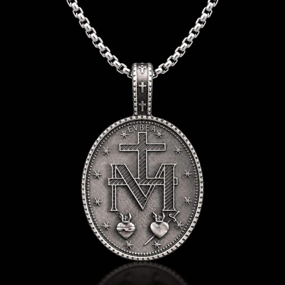 Pure Tin Miraculous Medal Virgin Mary Necklace – BGCOPPER
