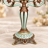 Elegant Nine-Branch Hanukkah Menorah – Vintage Enamel Candle Holder