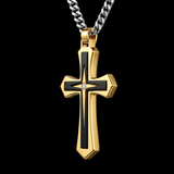Modern Two-Tone Cross Necklace – A Bold Daily Reminder of Faith