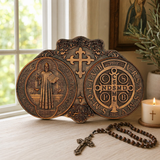 St. Benedict's Exorcism Medal Christian Exorcism Plaque - Wall Decor