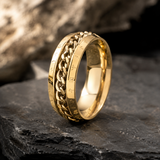Men’s Faith Spinner Chain Ring – 8mm Titanium Steel Rotating Christian Band