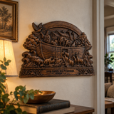 Hand-Carved Beechwood Noah’s Ark Wall Art – God Keeps His Promises (Genesis 9:13) | Christian Home Decor