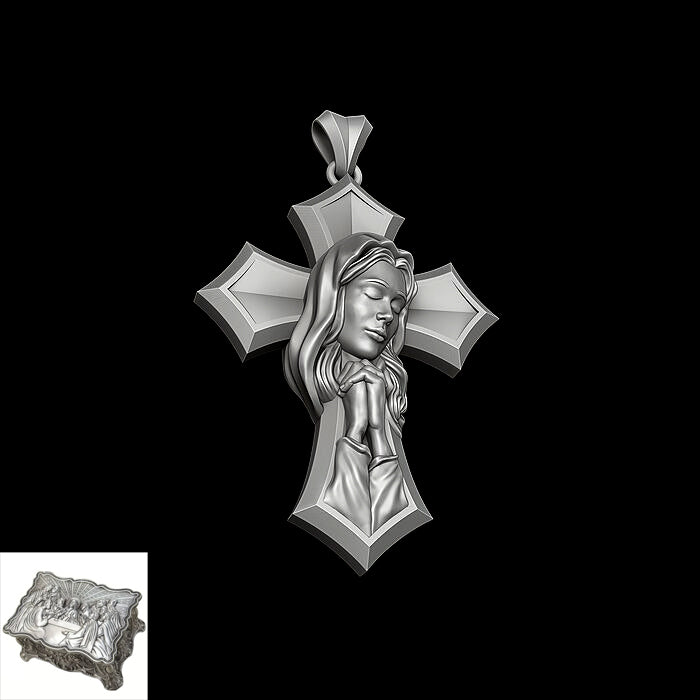 Crucifixion Prayer Necklace Madonna Prayer S925K Silver Necklace