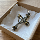 Hand-Wrapped Antique Copper Cross Necklace – Christian Faith Pendant
