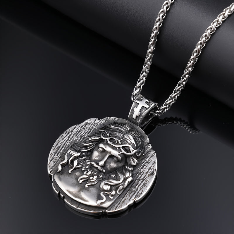 Jesus Crown of Thorns 3D Stainless Steel Necklace