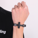 Men’s Stainless Steel Cross Chain Bracelet – Bold Christian Faith & Strength Jewelry