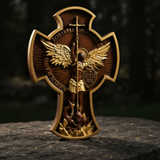 Archangel Michael Solid wood carving gift - Hand carved from a whole piece of wood