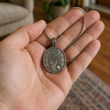 Pure Tin Miraculous Medal Virgin Mary Necklace