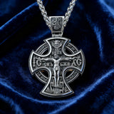 Double Sided 925 Sterling Silver Religious Pendant - Crucifixion of Christ & St. Michael Medal - Choose from 5 Chain Styles - Free Polishing Cloth