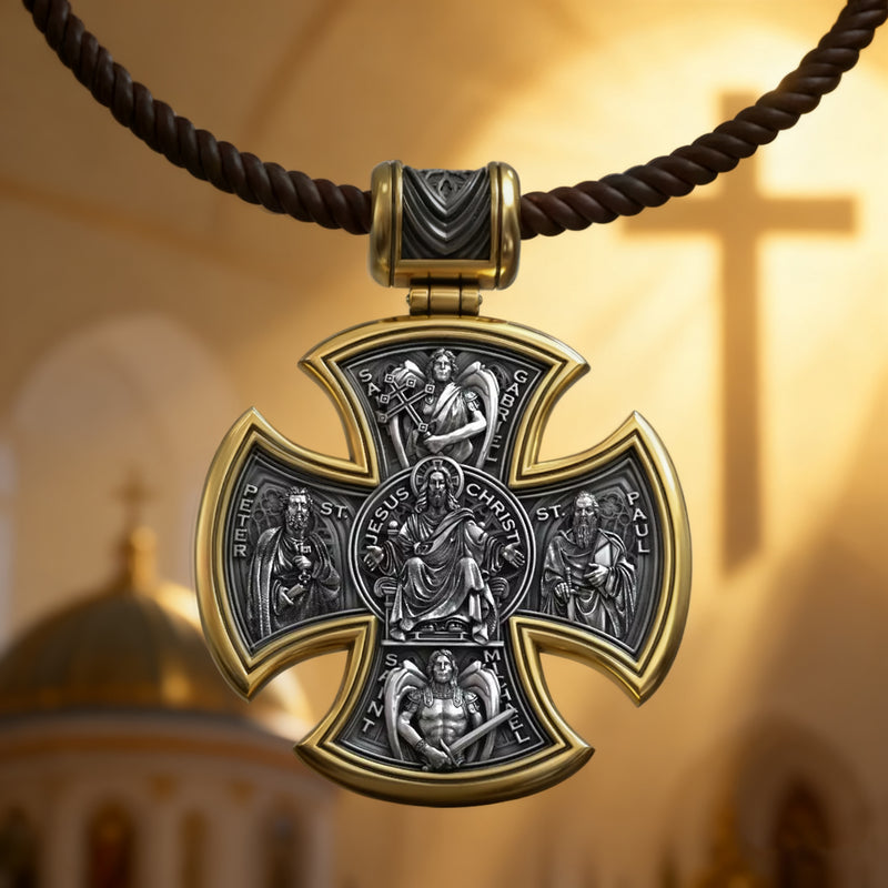 S925 sterling silver double-sided Jesus and Virgin Mary necklace