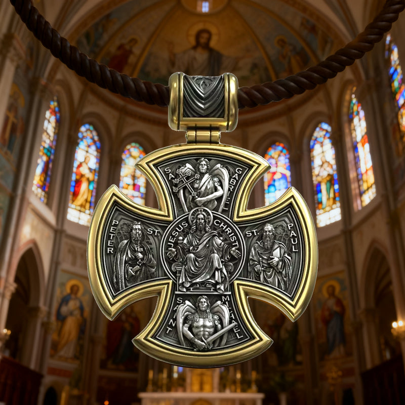 S925 sterling silver double-sided Jesus and Virgin Mary necklace