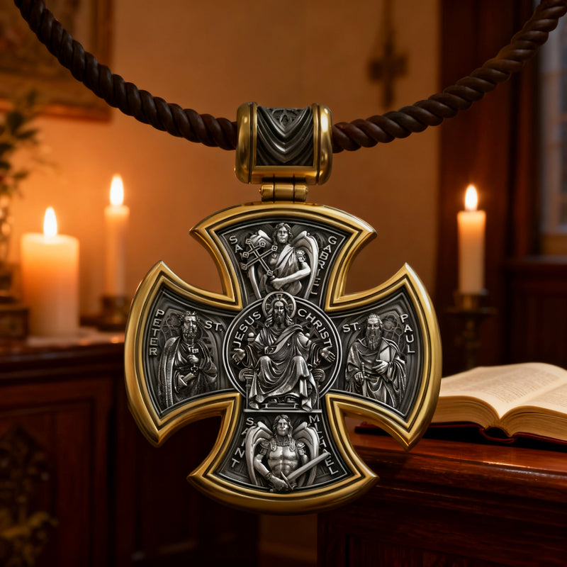 S925 sterling silver double-sided Jesus and Virgin Mary necklace