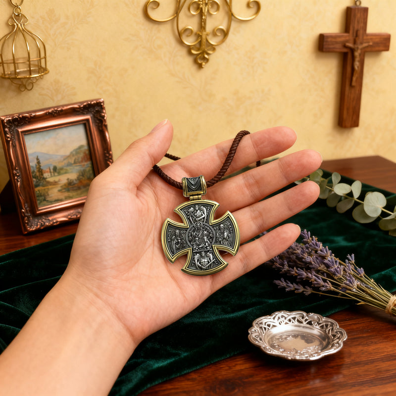 S925 sterling silver double-sided Jesus and Virgin Mary necklace