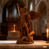 Boxwood Archangel Michael Carving: A Christmas Gift of Divine Protection