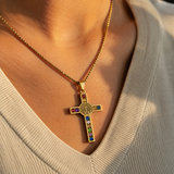 Gemstone St. Benedict Cross Necklace: Wear Protection & Faith With Radiance