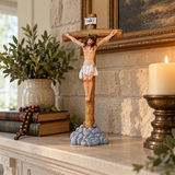 Jesus Christ Crucifix Statue – 11.4" Standing Christian Cross for Prayer, Home Décor & Meaningful Faith Gifts