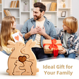 Personalized Wooden Bunny Family Puzzle | Family Keepsake