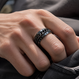Men’s Faith Spinner Chain Ring – 8mm Titanium Steel Rotating Christian Band