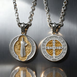 St. Benedict Home Blessing Titanium Steel Pendant