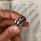Men’s Faith Spinner Chain Ring – 8mm Titanium Steel Rotating Christian Band