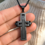 3D Interlocking Stainless Steel Cross Necklace