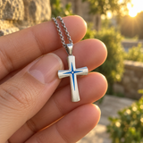 Starburst Cross Necklace – Silver Christian Pendant