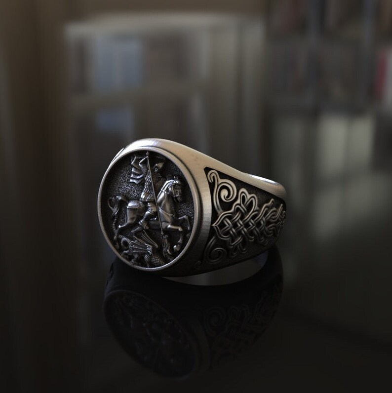 Saint George Amulett Edelstahl Ring