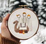 DIY Nativity Scene Embroidery Kit - Religious Christmas Craft Set