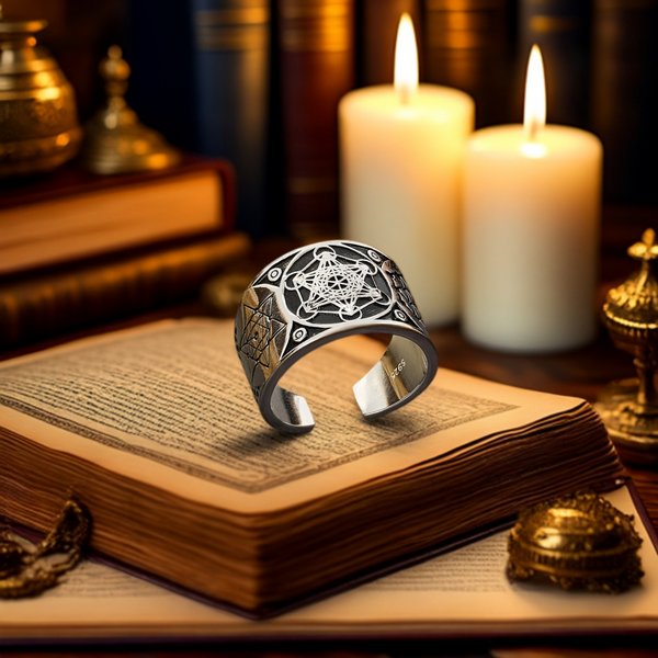 Erzengel Metatron Leben Engel Siegel Verstellbarer Ring Salomon Kabbalah Amulett