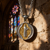 St. Benedict Home Blessing Titanium Steel Pendant