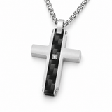 Modern Carbon Fiber Cross Necklace – A Bold Symbol of Faith & Strength