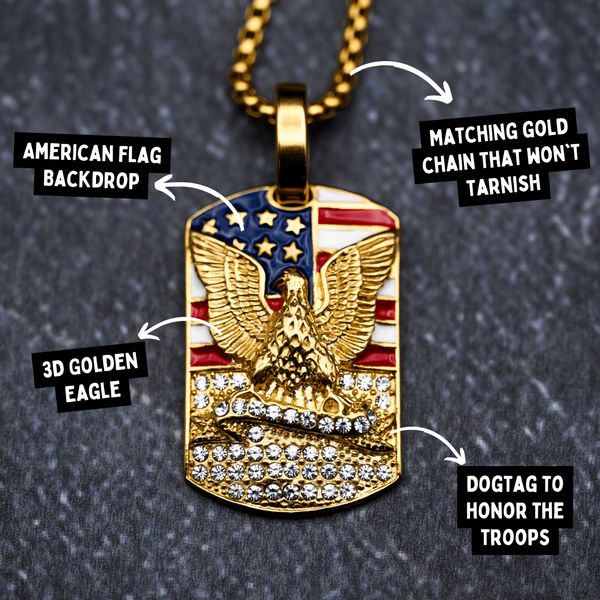 American Flag Eagle Necklace