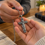 Trinity Crucifix Necklace – Father, Son & Holy Spirit Christian Cross Pendant