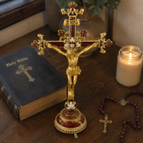 Hand-Painted Metal Jesus Christ Crucifix: Sacred Home Decor