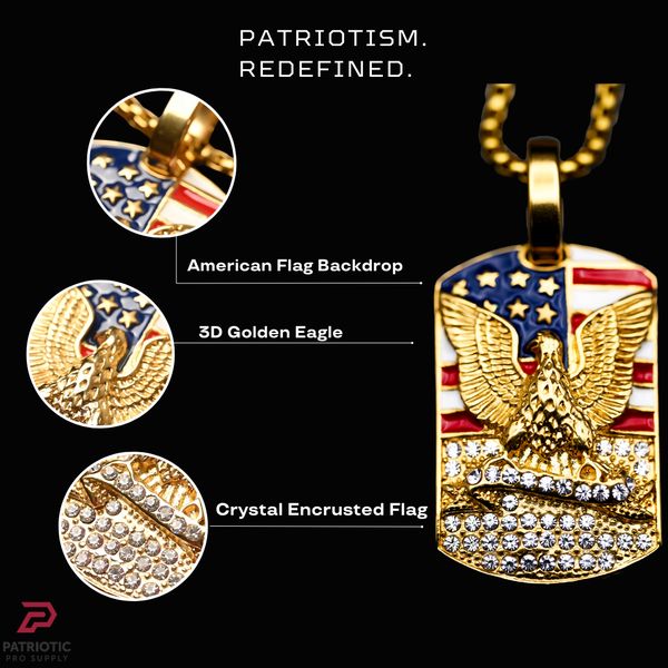 American Flag Eagle Necklace
