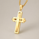 3D Interlocking Stainless Steel Cross Necklace