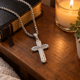 Radiant Starburst Cross Necklace – Modern Christian Faith Pendant