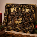 Krippe Holz geschnitzte Plakette, natürliche Buche Massivholz Religiöses Geschenk, Christliches Weihnachts geschenk