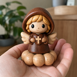 Silent Guardian Wooden Angel-A Small Prayer Companion for Her Bedside, Desk, or Prayer Corner