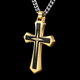 Modern Two-Tone Cross Necklace – A Bold Daily Reminder of Faith