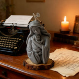 Virgin Mary holding the infant Jesus craft candle