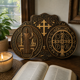 St. Benedict's Exorcism Medal Christian Exorcism Plaque - Wall Decor