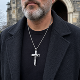 Stainless Steel Cross Pendant with Scripture – Comes with a 24-inch chain