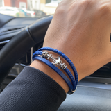 Anchor Leather Braided Bracelet