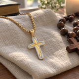 Radiant Starburst Cross Necklace – Modern Christian Faith Pendant