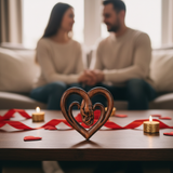 12-inch heart-shaped wood carving: carving time in the name of love