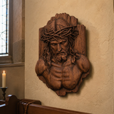 Jesus Crown of Thorns Beechwood Sculpture - Christian gift presentation